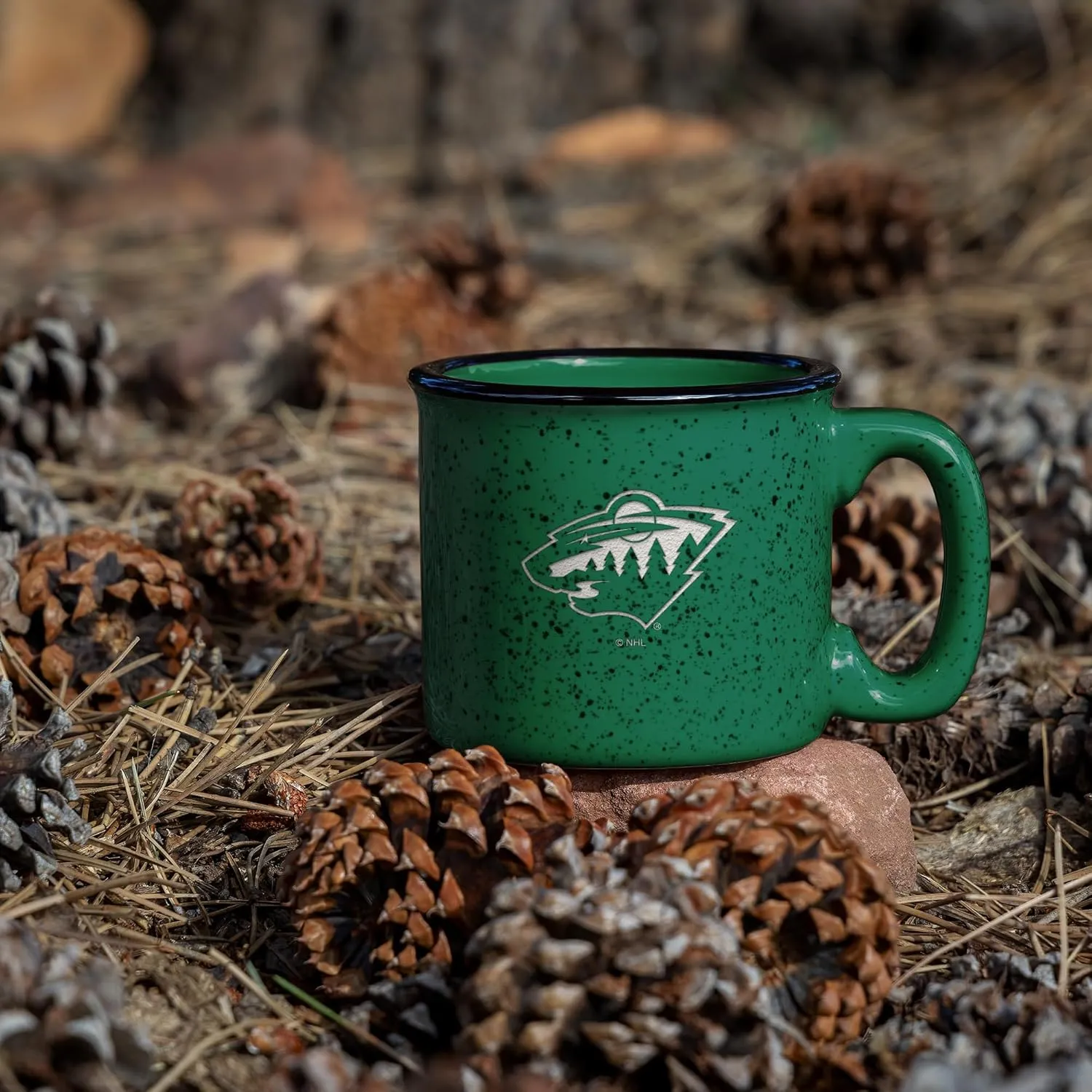 Rico Industries NHL Hockey Speckle 12oz Laser Engraved Campfire Mug