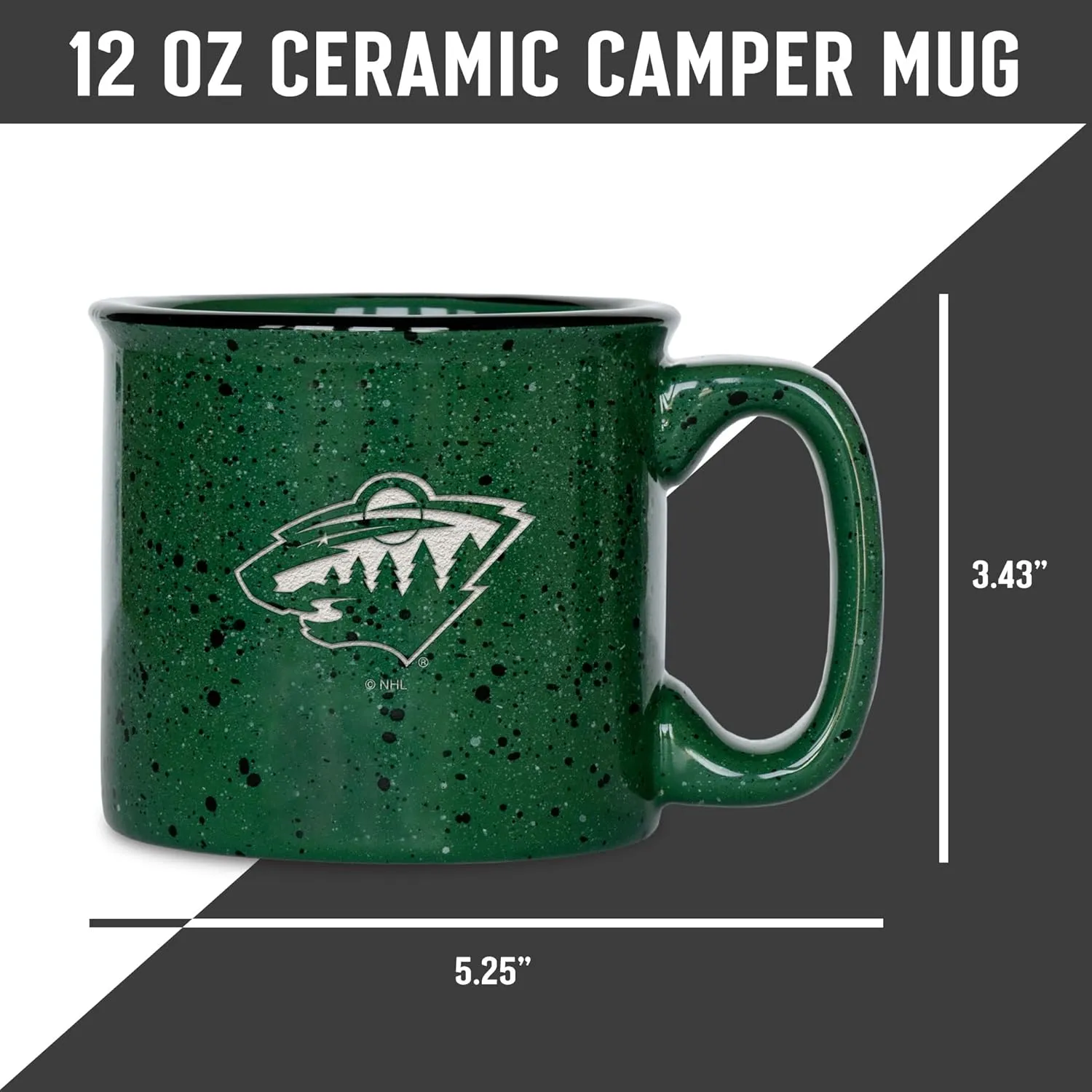 Rico Industries NHL Hockey Speckle 12oz Laser Engraved Campfire Mug