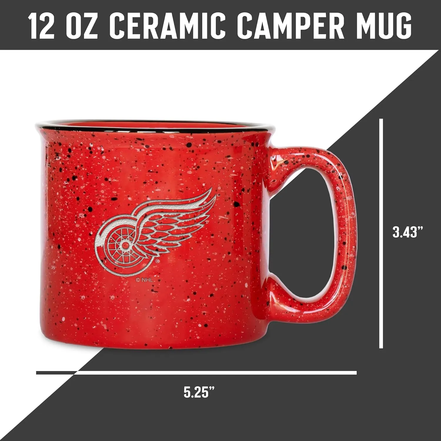 Rico Industries NHL Hockey Speckle 12oz Laser Engraved Campfire Mug