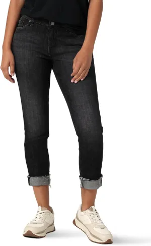 Riders by Lee Indigo Women's Fringe Cuff Boyfriend Jean