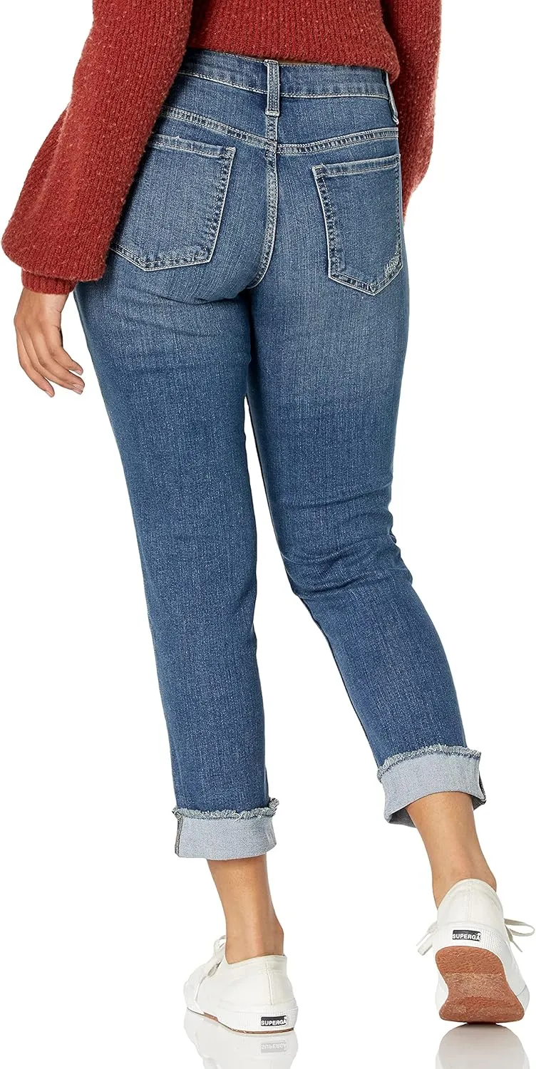 Riders by Lee Indigo Women's Fringe Cuff Boyfriend Jean