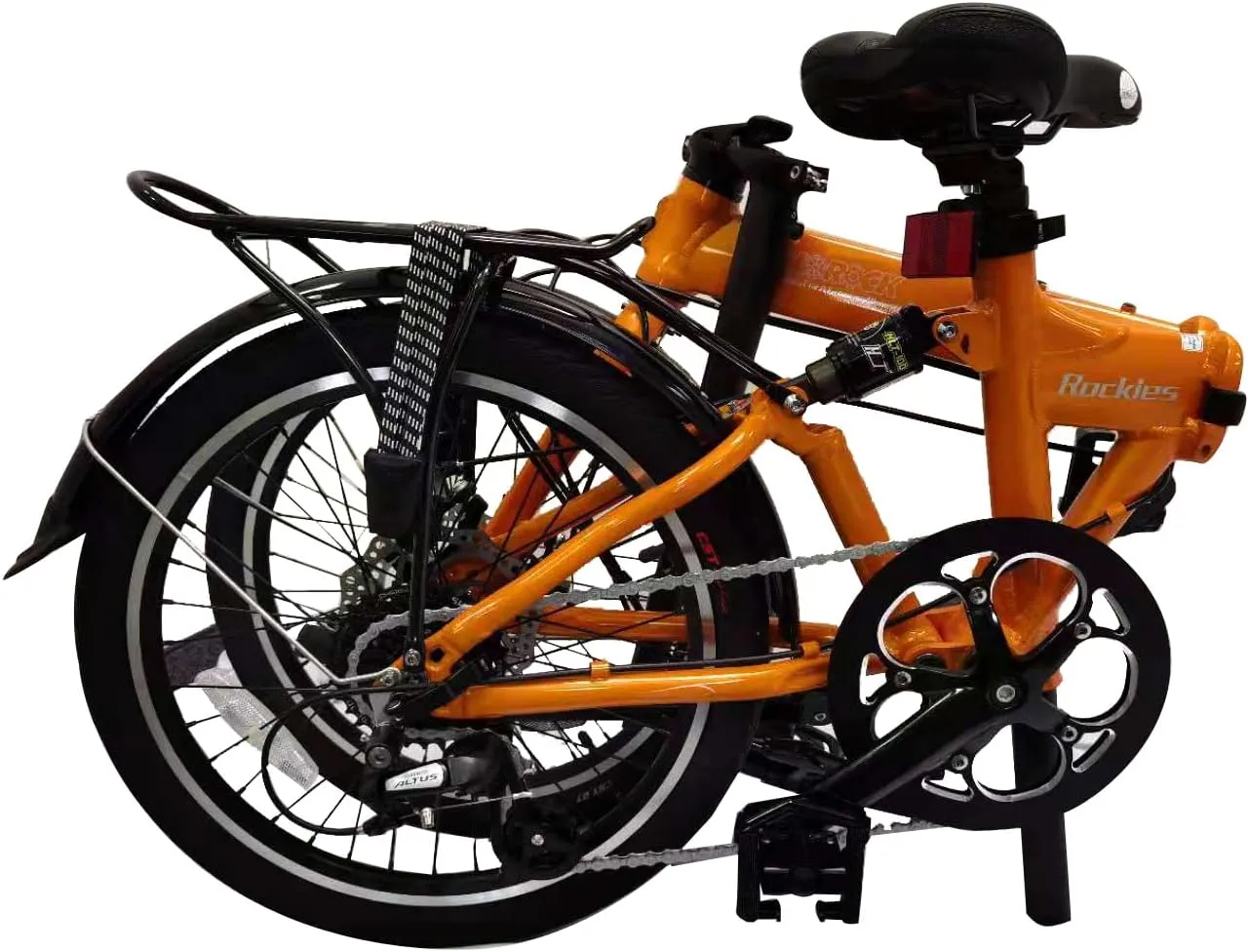 Rockies 20" 8 Speed Aluminum Folding Bike - Hydraulic Disc Brakes, with Fenders, Stainless Steel Spokes & Stainless Steel Fender Stays