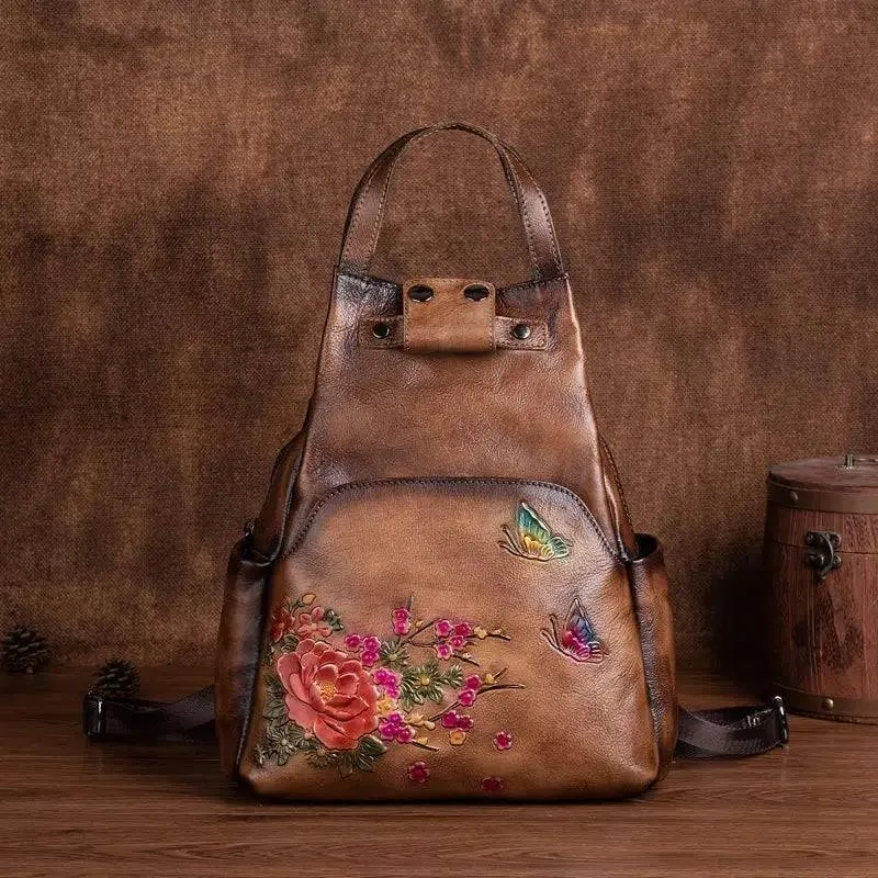 Rossie Viren Vintage Leather Backpack, Leather Rucksack, Womens Backpack, Gift for her