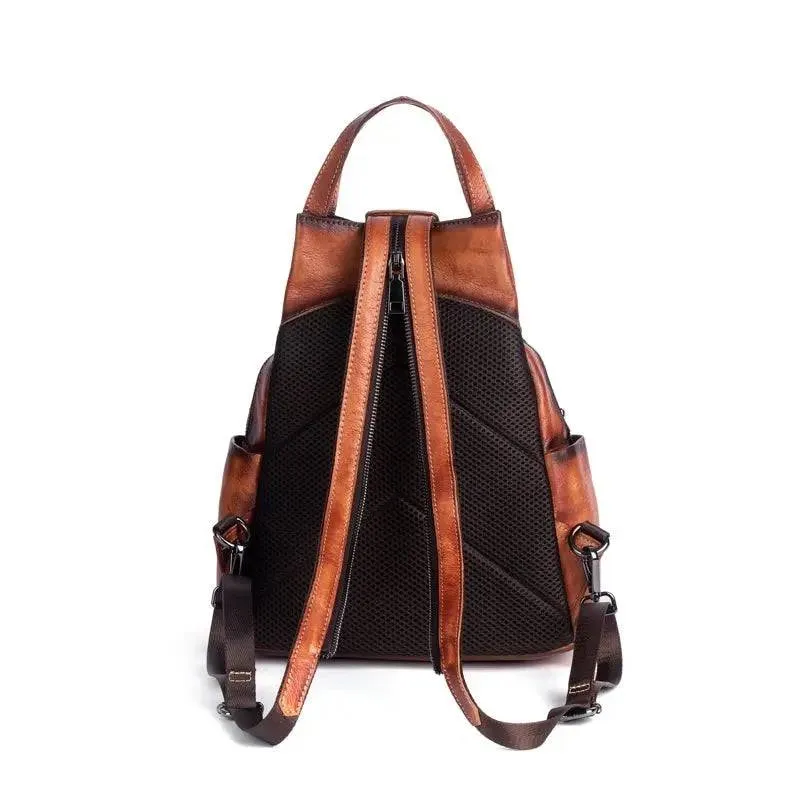 Rossie Viren Vintage Leather Backpack, Leather Rucksack, Womens Backpack, Gift for her