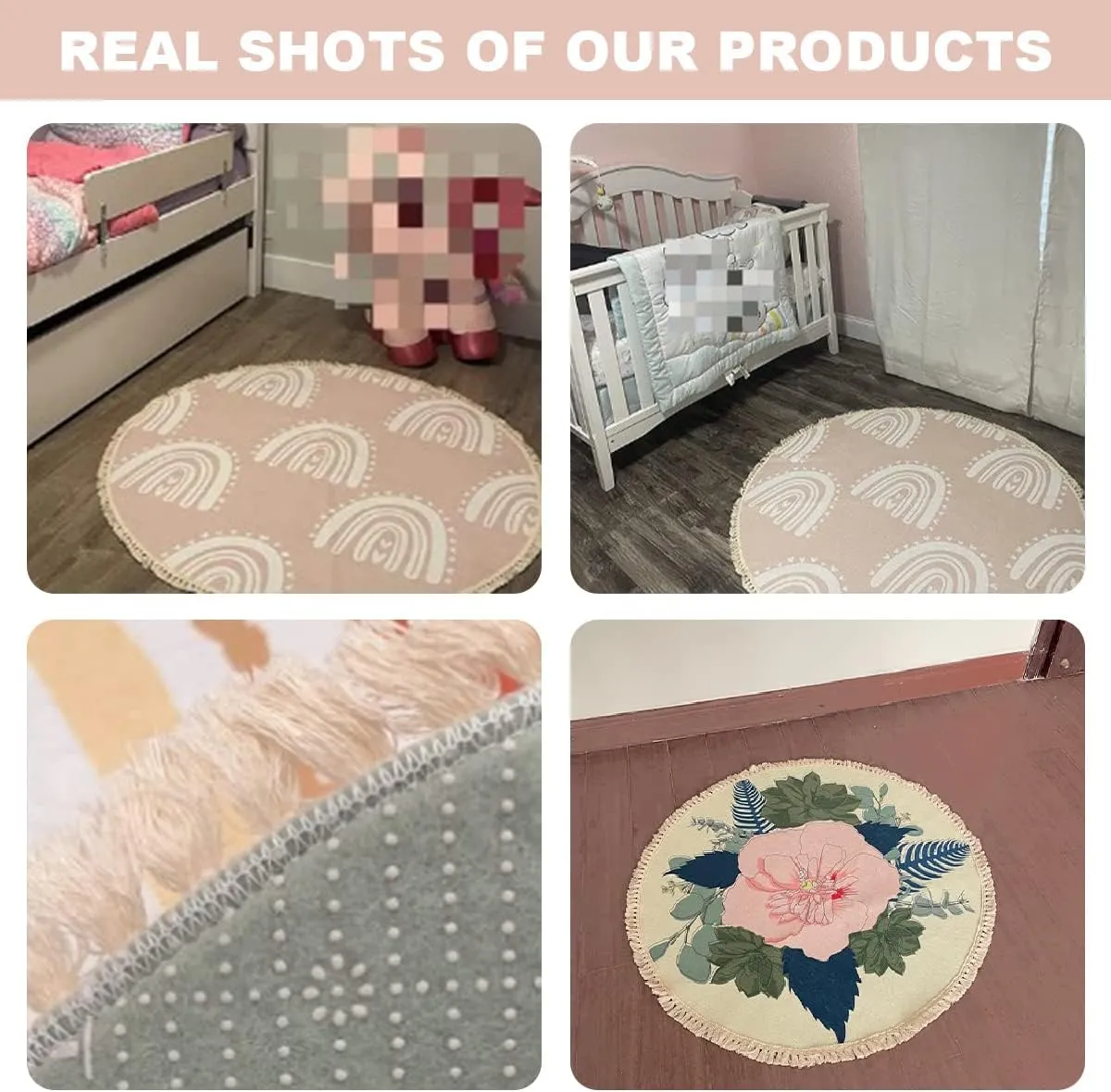Round Boho Rug Sun only Seamless Sunny dots Summer Baby Print Earthy Warm Trendy Area Linen Carpet Patio Hallway Runner Mat Pad Minimalist Home Decor for Living Room Outdoor, Multi, 3 ft
