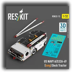 RSK32-0013 1/32 US Navy A/S32A-49 (Long) Deck Tractor (3D Printed Model kit). Reskit