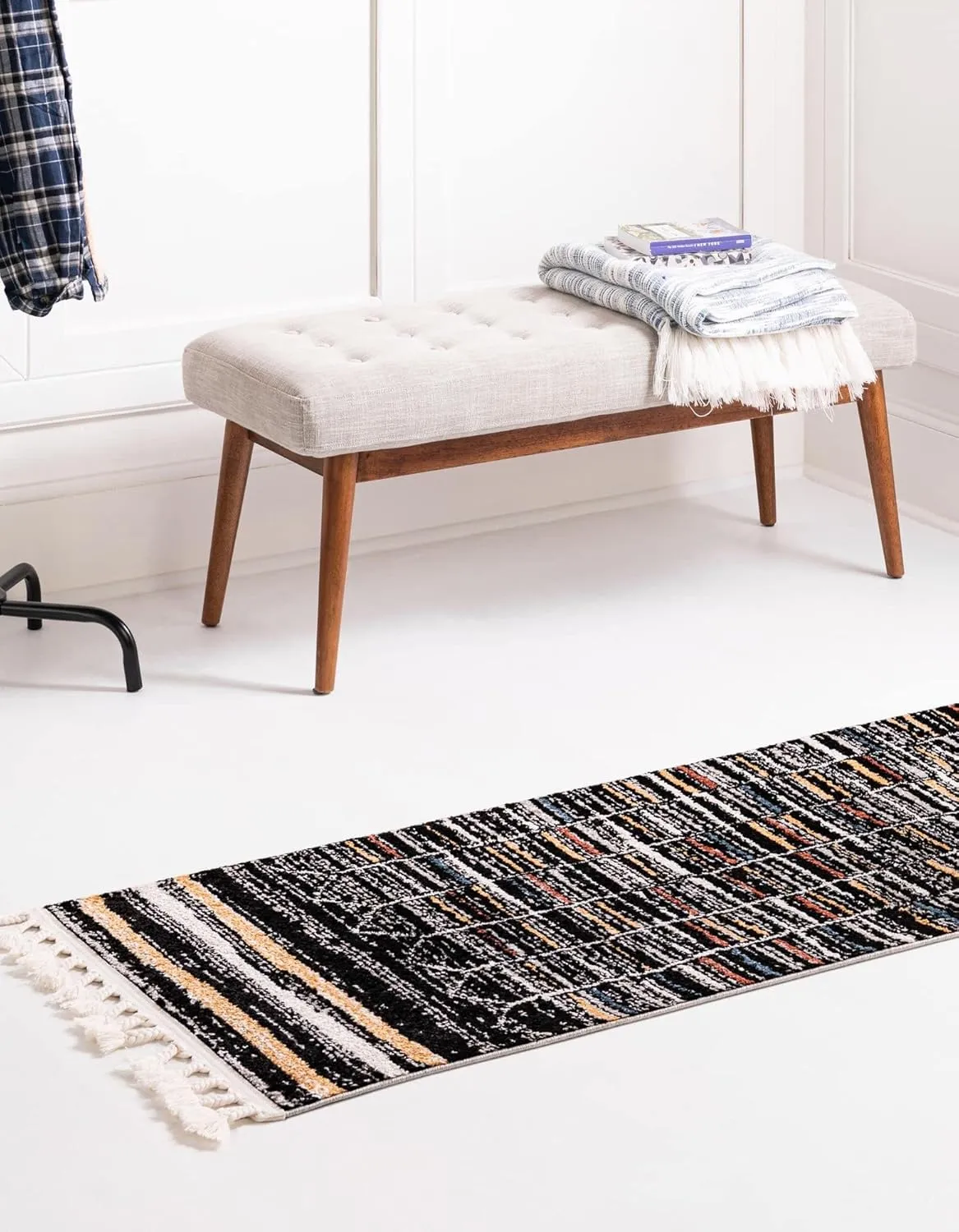 Rugs.com Aramis Collection Rug – 6 Ft Runner Multi Medium Rug Perfect for Hallways, Entryways