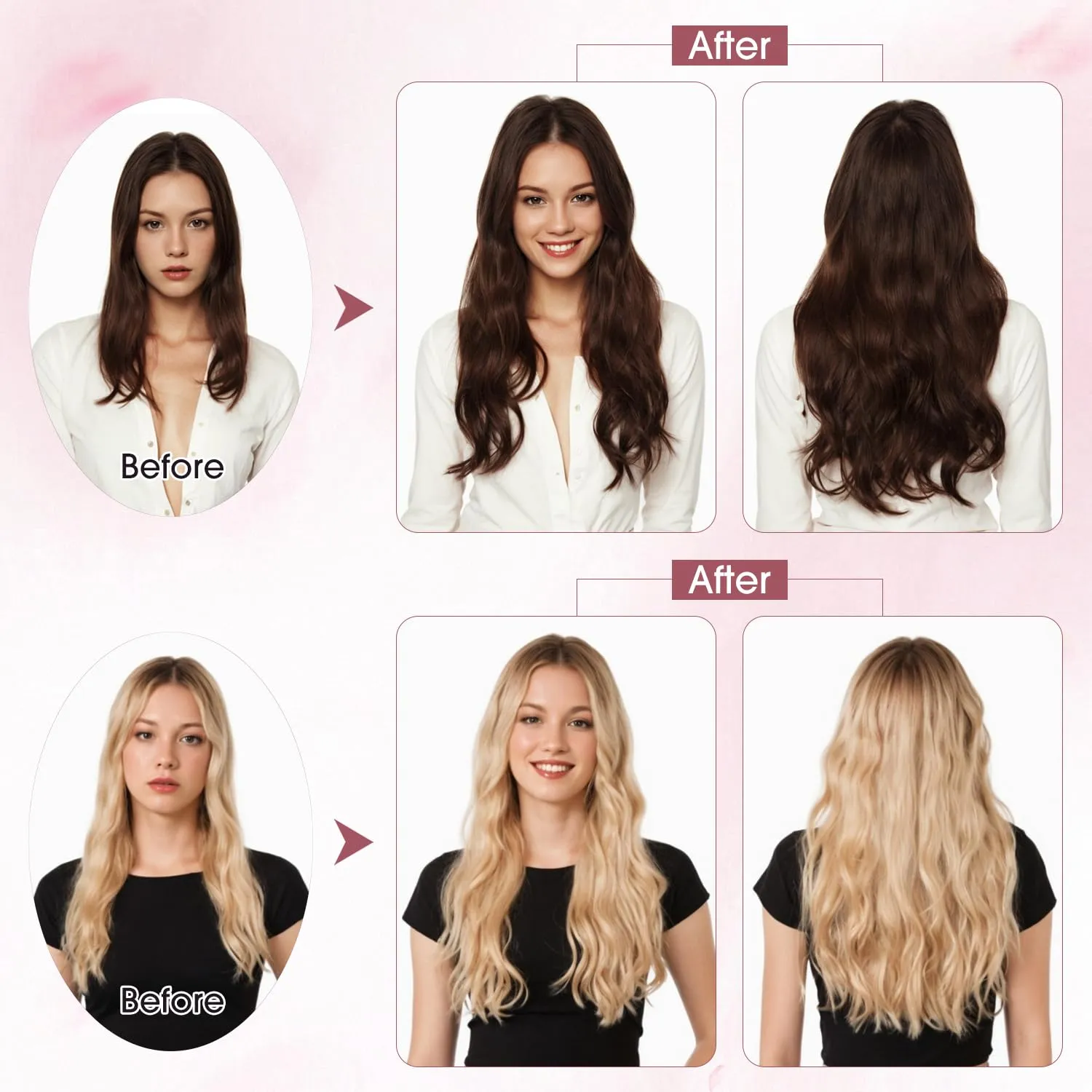 S-noilite Clip in Human Hair Extensions 1 Piece 5 Clips 3/4 Full Head Clip on Remy Hair Extension For Women Lighter One-Piece Design Adding Hair Volume 18Inch 50g Dark Blonde
