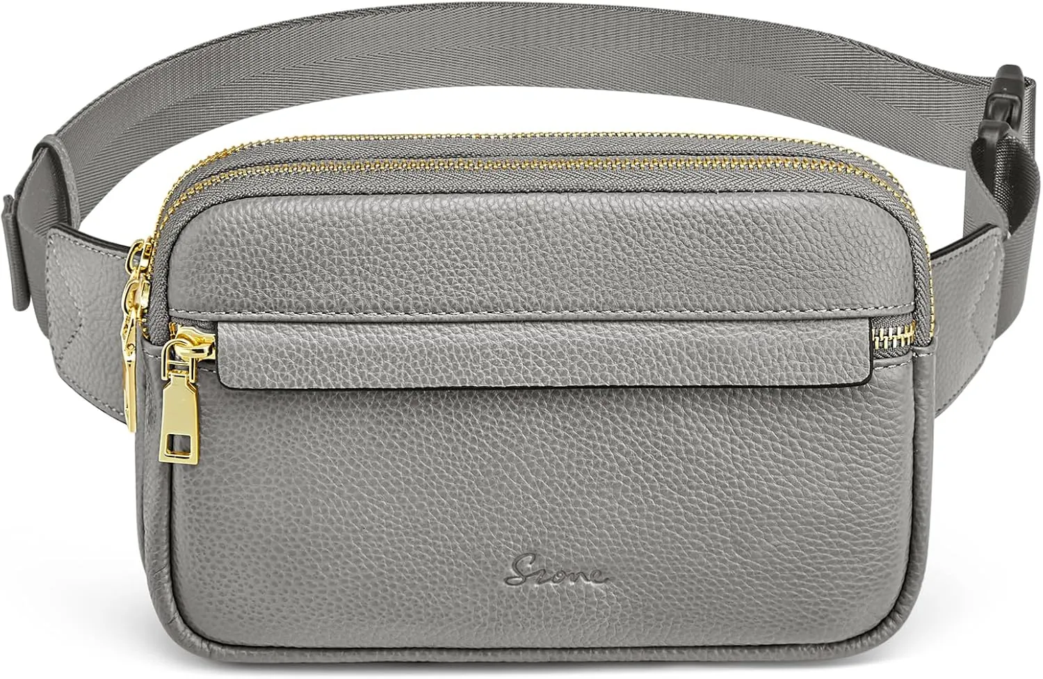 S-ZONE Fanny Packs for Women Genuine Leather RFID Blocking Crossbody Bags Purses Sling Waist Chest Bag Gifts Travel Running Adjustable Strap Men