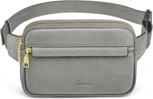 S-ZONE Fanny Packs for Women Genuine Leather RFID Blocking Crossbody Bags Purses Sling Waist Chest Bag Gifts Travel Running Adjustable Strap Men