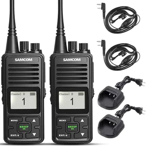 SAMCOM FPCN10A Two Way Radios Long Range 3000mAh High Power, Heavy Duty UHF Walkie Talkies 2 Way Radios Handheld with for Commercial Business Jobsite, Group Call, VOX, Programable, 2 Packs
