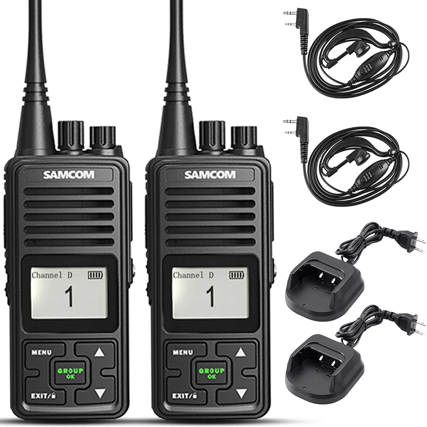 SAMCOM FPCN10A Two Way Radios Long Range 3000mAh High Power, Heavy Duty UHF Walkie Talkies 2 Way Radios Handheld with for Commercial Business Jobsite, Group Call, VOX, Programable, 2 Packs