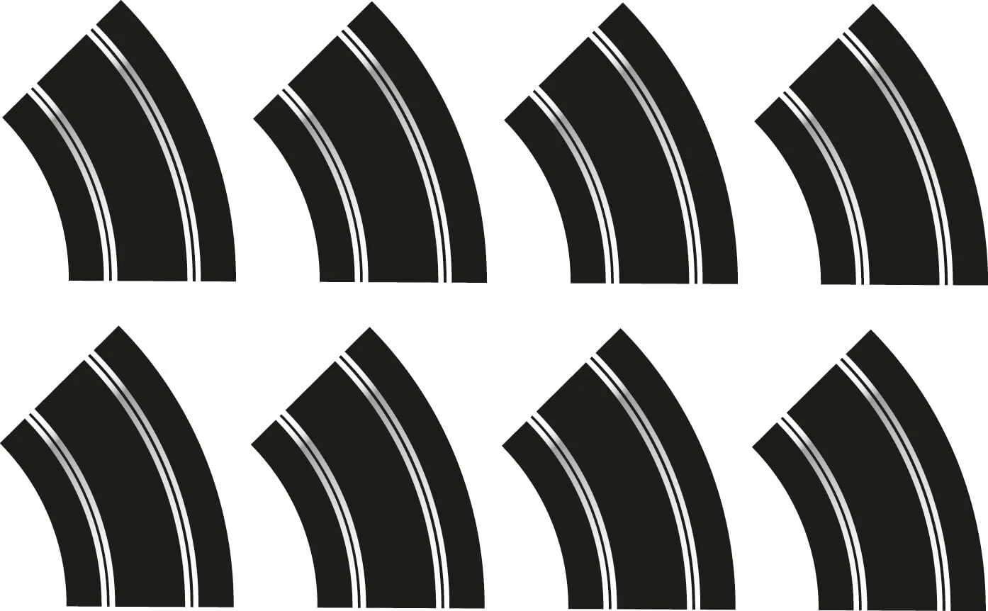 Scalextric R2 Curve x 8 Track Extension Pack 1:32 Slot Car Race Track Accessory C8196