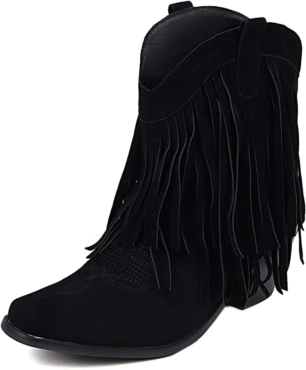 Scaoruki Classic Women Fringe Western Boots