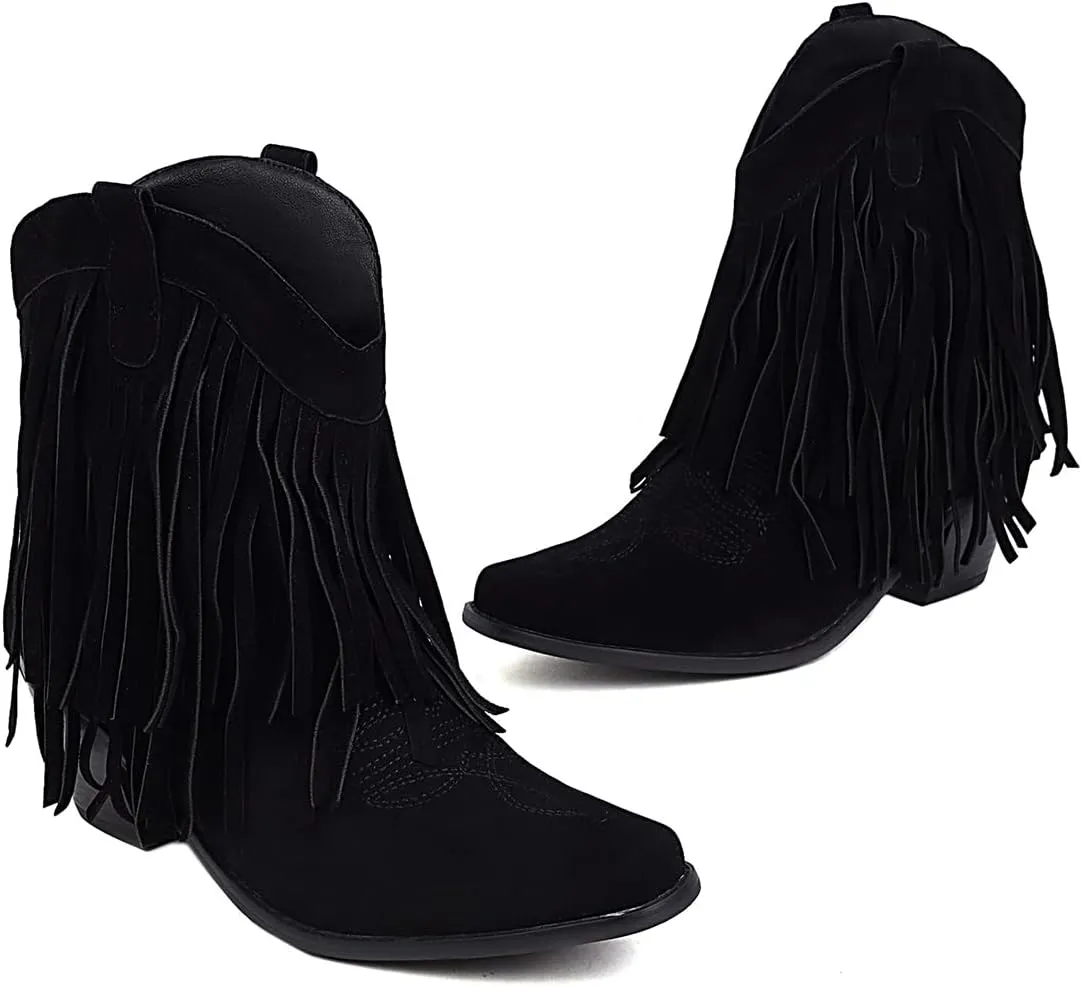 Scaoruki Classic Women Fringe Western Boots