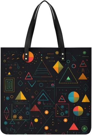 Science Formulas Chalk Board Tote Bags PU Leather Top Handle Satchel Handbags Shoulder Bags Travel Purse for Women Men