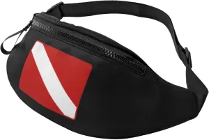 Scuba Diving Deep Dive Flag Men's and women's fanny packs, teen fashion fanny packs for travel, running, hiking
