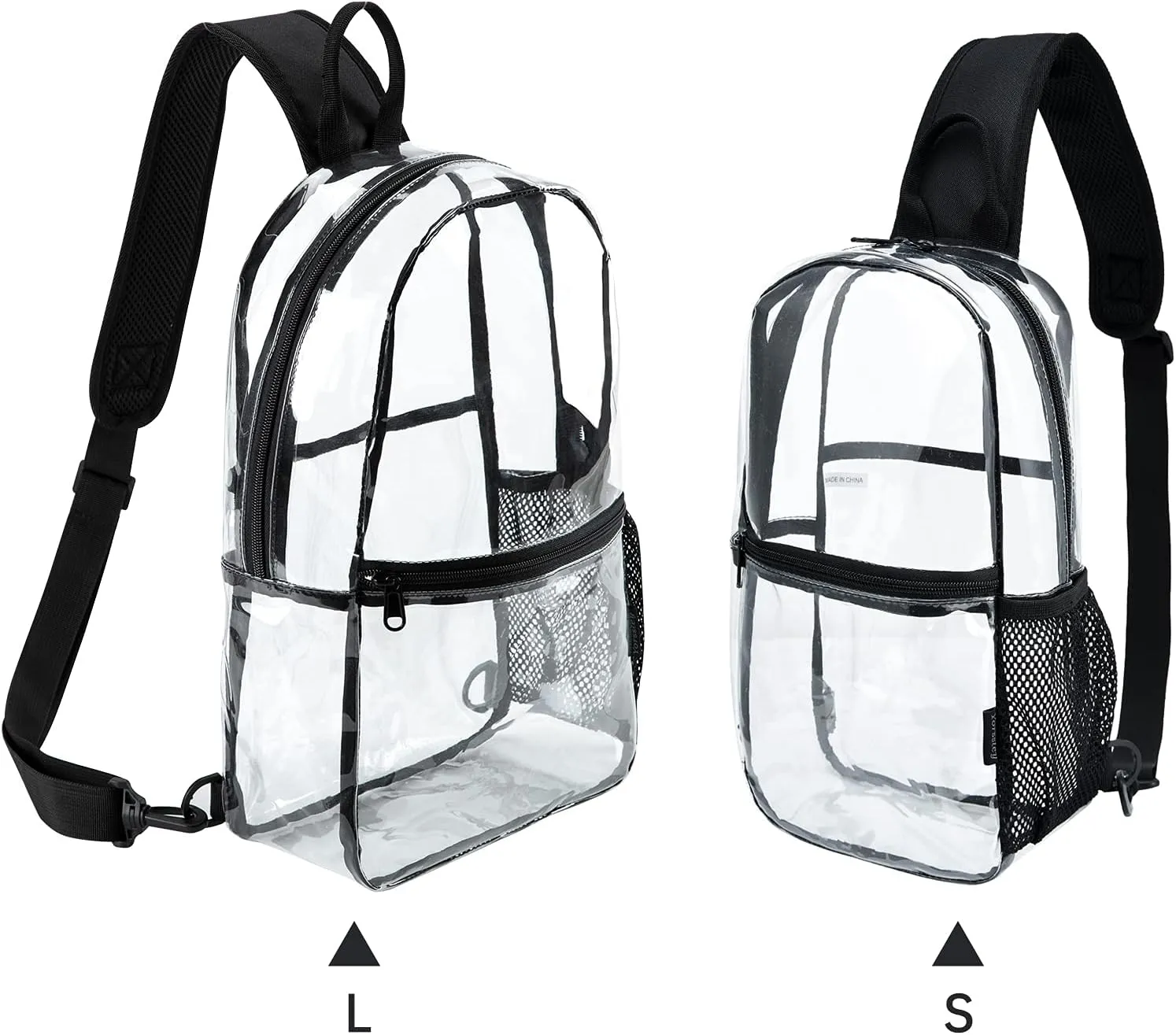 See-Through Clear Sling Backpack, Crossbody Bag for Men, Transparent Concert Approved Bag Plastic One Strap