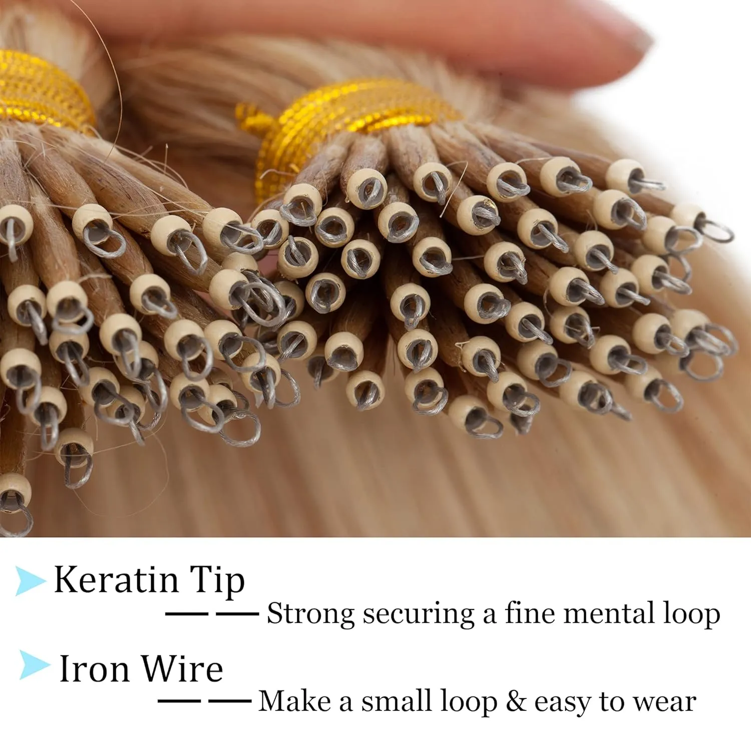 SEGO Nano Tip Hair Extensions Human Hair Balayage Nano Beads Pre-bonded Seamless Nano Ring Highlight Hair Extensions for Women 1g/strand 50g/pack -16 Inch -18P613 Ash Blonde&Bleach Blonde