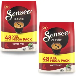 Senseo Classic Medium Roast Coffee Pods, 2 Packs, 96 Count, Smooth Flavor, Crema Layer on Top, Pads Compatible with PeleCom Machine