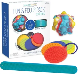 Sensory Genius Fun & Focus Pack: Textures Fidget Toy Set with Diverse Textures & Colors - Ages 5 & Up