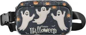 senya Halloween Spooky Ghost Spider Web Fanny Pack Crossbody Bags for Women Belt Bag Running Waist Bag with Adjustable Strap