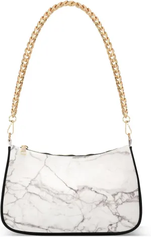 senya Handbags Chain Shoulder Tote Bag Milk White Marble Satchel Purse Top Handle Crossbody Bags for Women