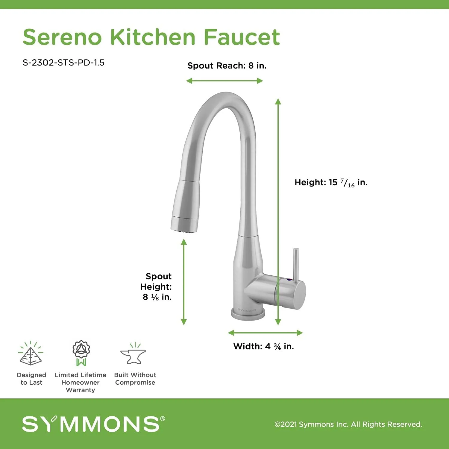 Sereno Single-Handle Pull-Down Sprayer Kitchen Faucet (1.5 GPM)