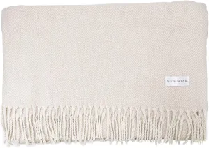Sferra Celine Herringbone, 100% Cotton Throw Blanket - Taupe