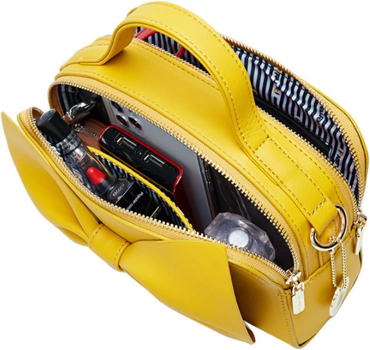Shoulder Bag for Women PU Leather Purse Bowknot Handbag Fashion Top-Handle Satchel Ladies Crossbody