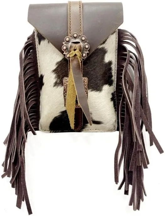 Showman Hair-On Cowhide Rear Cinch Saddle Bag