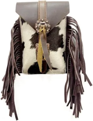 Showman Hair-On Cowhide Rear Cinch Saddle Bag