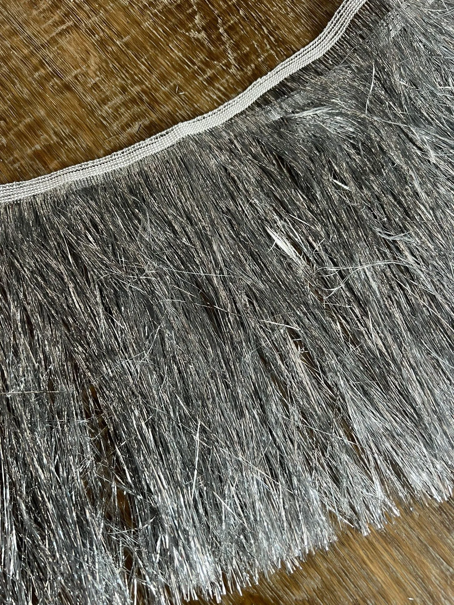 Silver Foil Fringe, 8” Wide, Silver, Dance Costume Accessory, Silver Fringe, Clothing, Crafting, High Quality