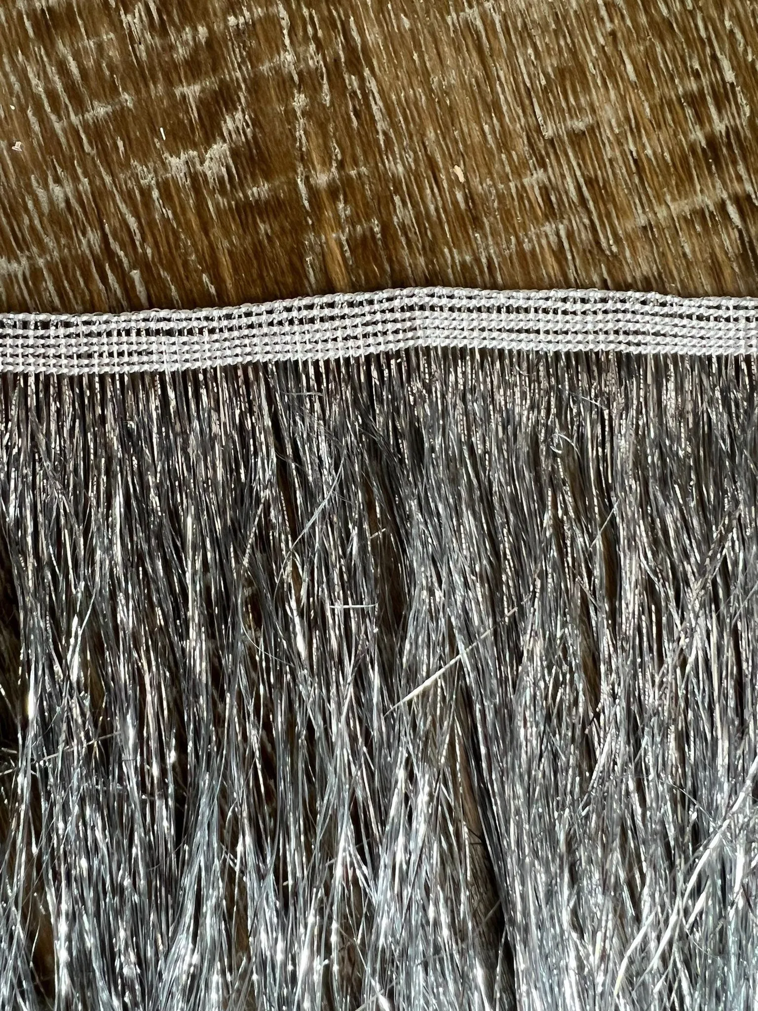Silver Foil Fringe, 8” Wide, Silver, Dance Costume Accessory, Silver Fringe, Clothing, Crafting, High Quality