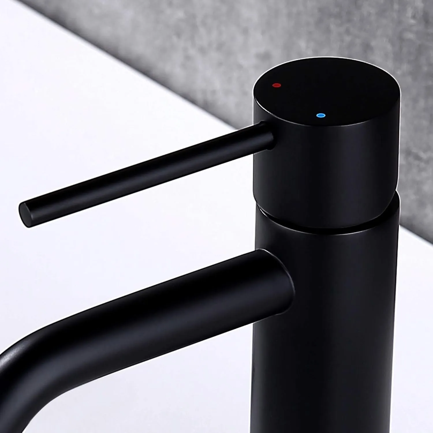 Single Hole Matte Black Bathroom Faucet with Pop Up Drain Assembly and Faucet Supply Hose, JXMMP Single Handle Lavatory Faucets for Sink, Black Sink Faucet Bathroom