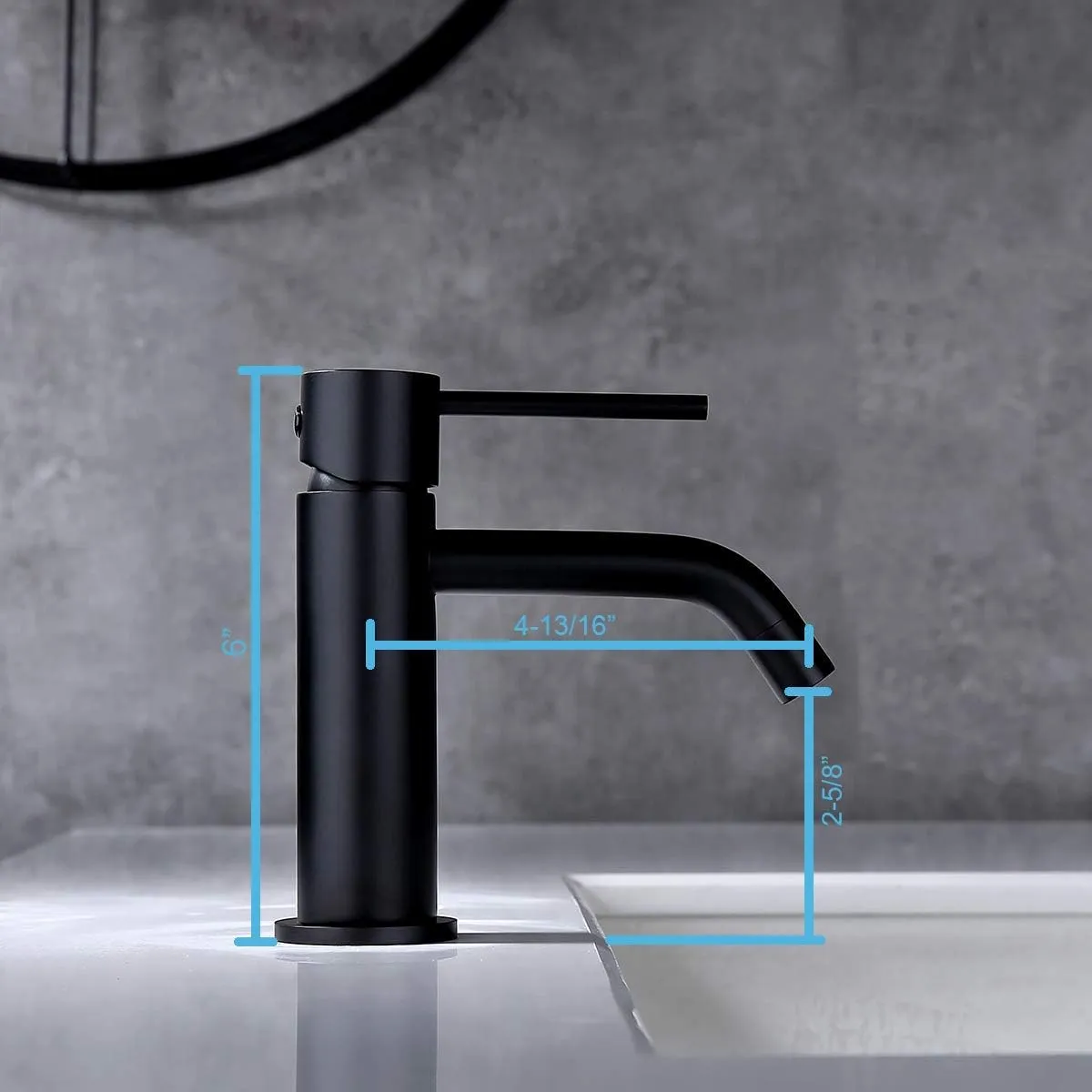 Single Hole Matte Black Bathroom Faucet with Pop Up Drain Assembly and Faucet Supply Hose, JXMMP Single Handle Lavatory Faucets for Sink, Black Sink Faucet Bathroom