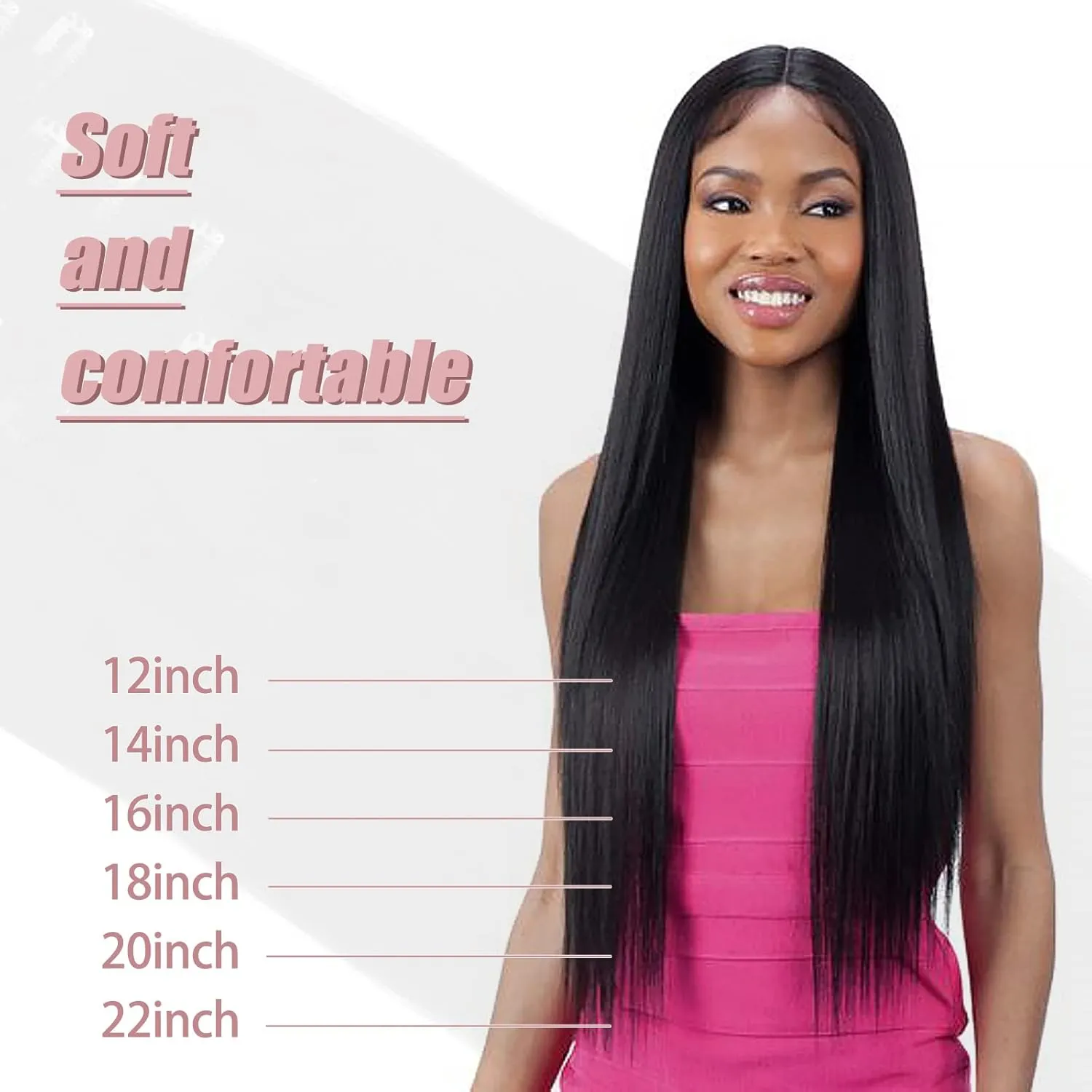 Sixstarhair Clip in Hair Extensions Black Women Brazilian Virgin Hair Natural Black 14 Inch Silky Straight Human Hair Extensions Double Weft 7 Pieces with 17Clips 120g per Pack