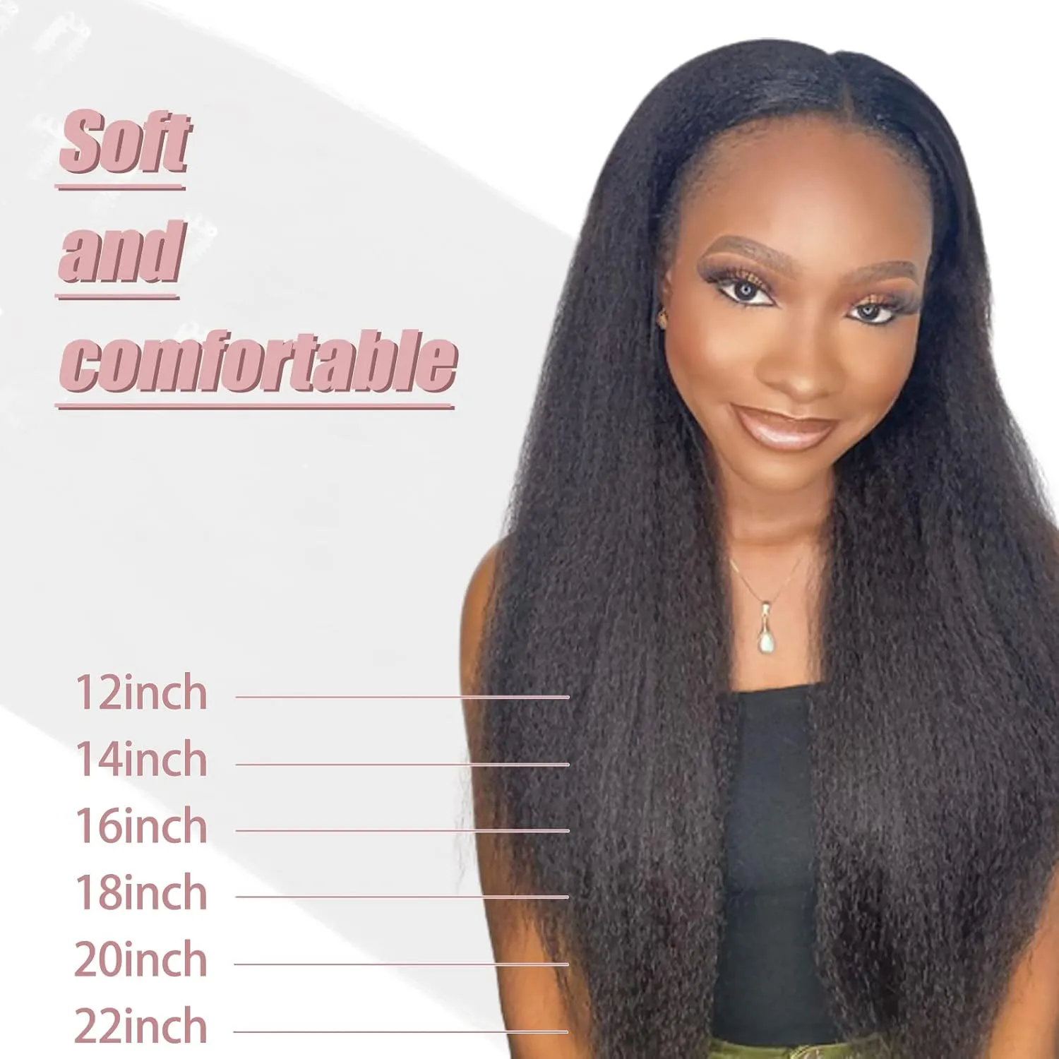 Sixstarhair Clip in Hair Extensions Brazilian Virgin Hair Natural Black 18Inch Clip in Extensions for Black Women Double Weft Kinky Straight Real Human Hair 7 Pieces with 17Clips 120g per Pack