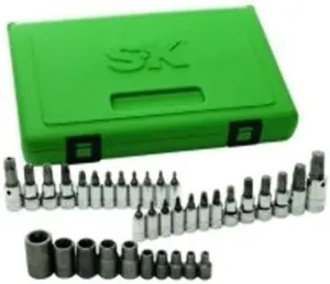 SK Hand Tool 19763 1/4", 3/8" and 1/2" Drive TORX Bit Socket Bit (35 Piece)