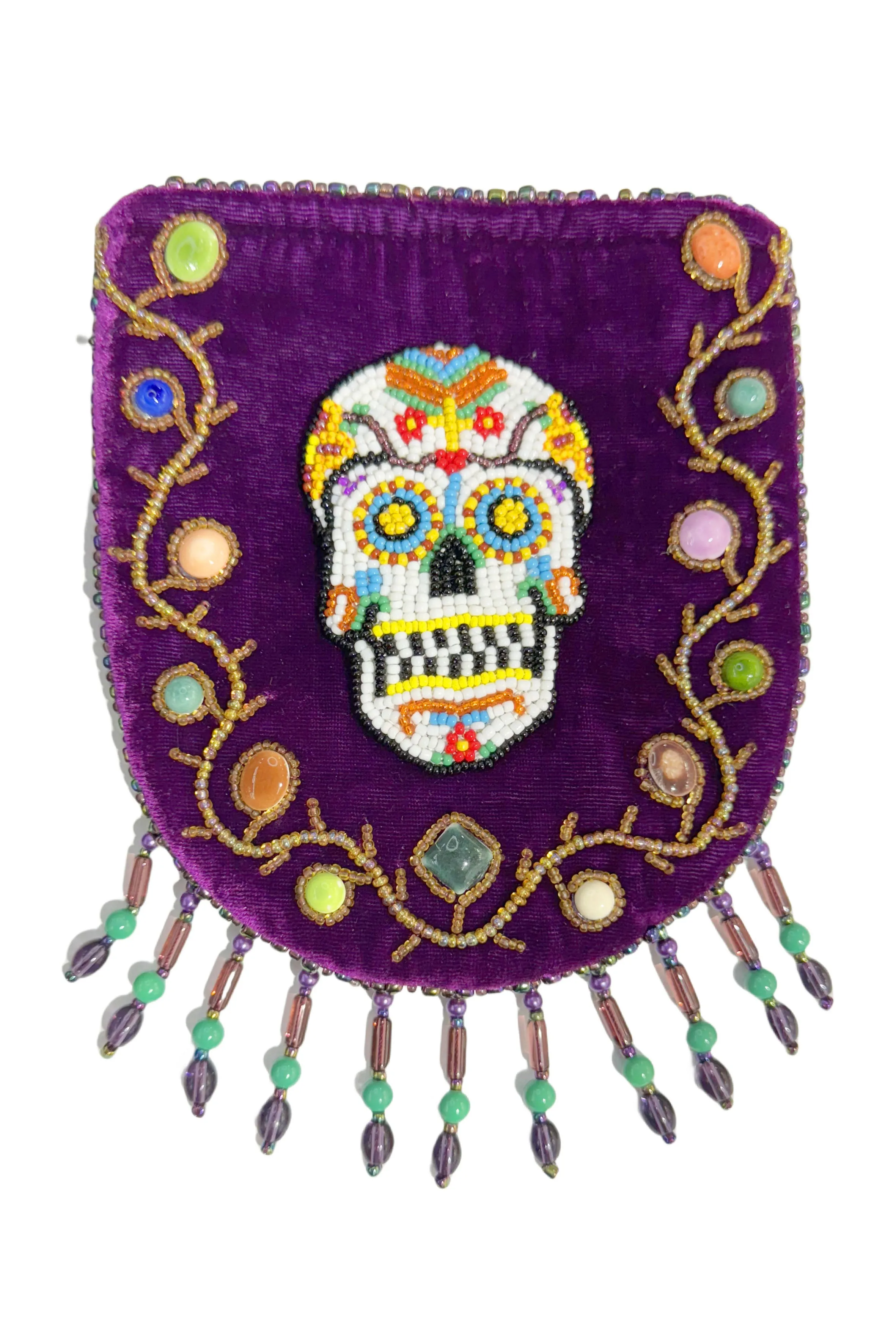 Skull Pattern Velvet Crossbody MUG-SKULL