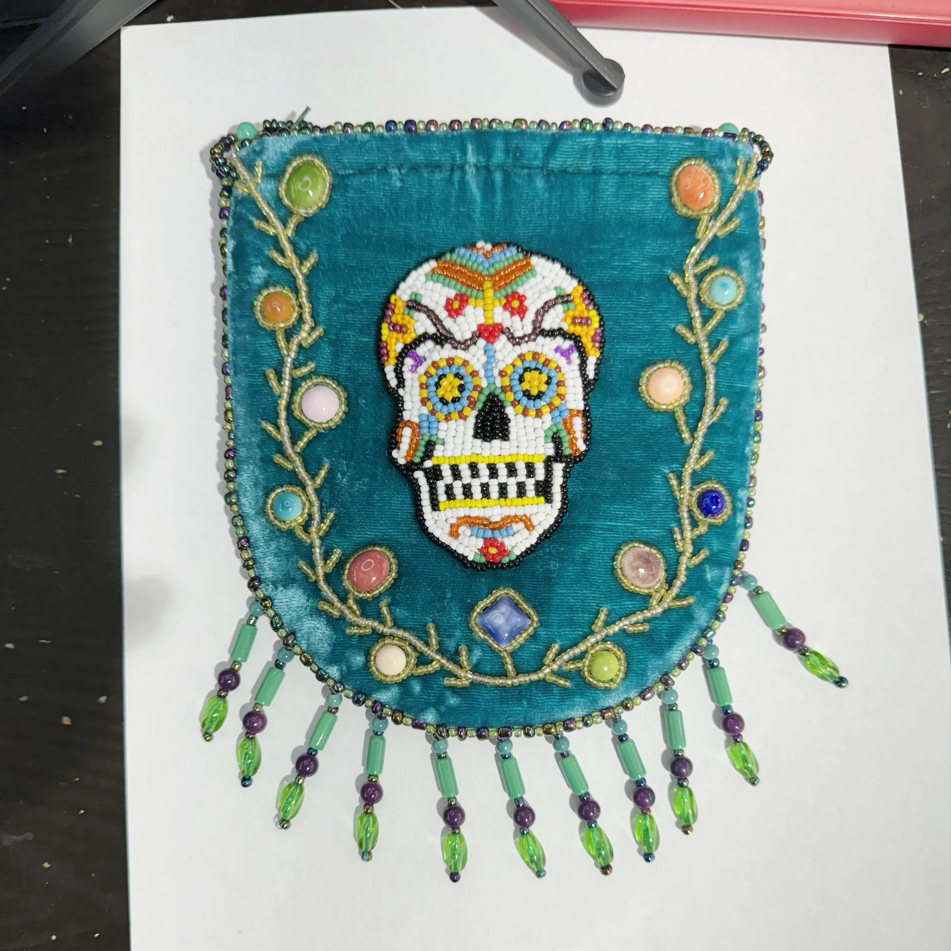 Skull Pattern Velvet Crossbody MUG-SKULL