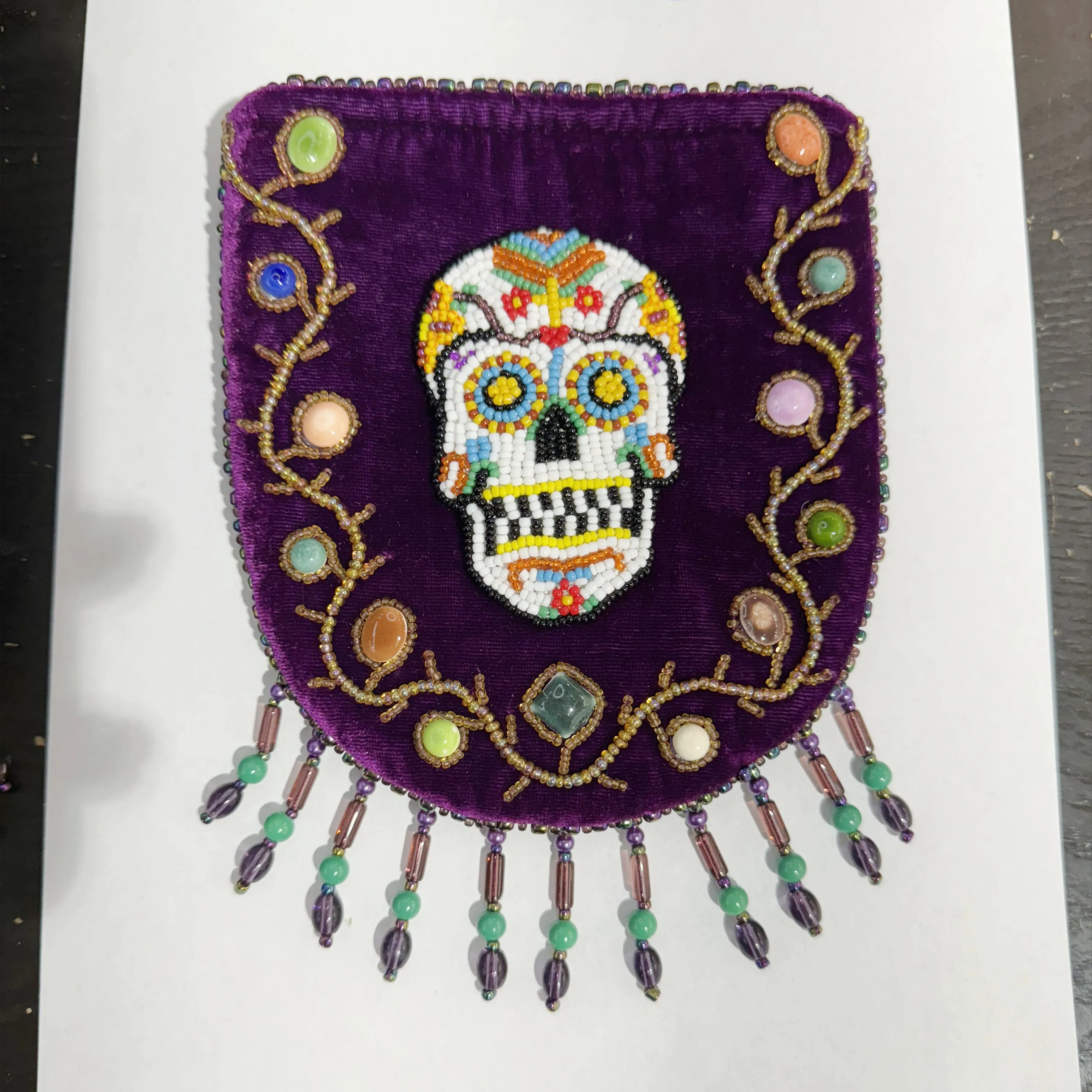 Skull Pattern Velvet Crossbody MUG-SKULL