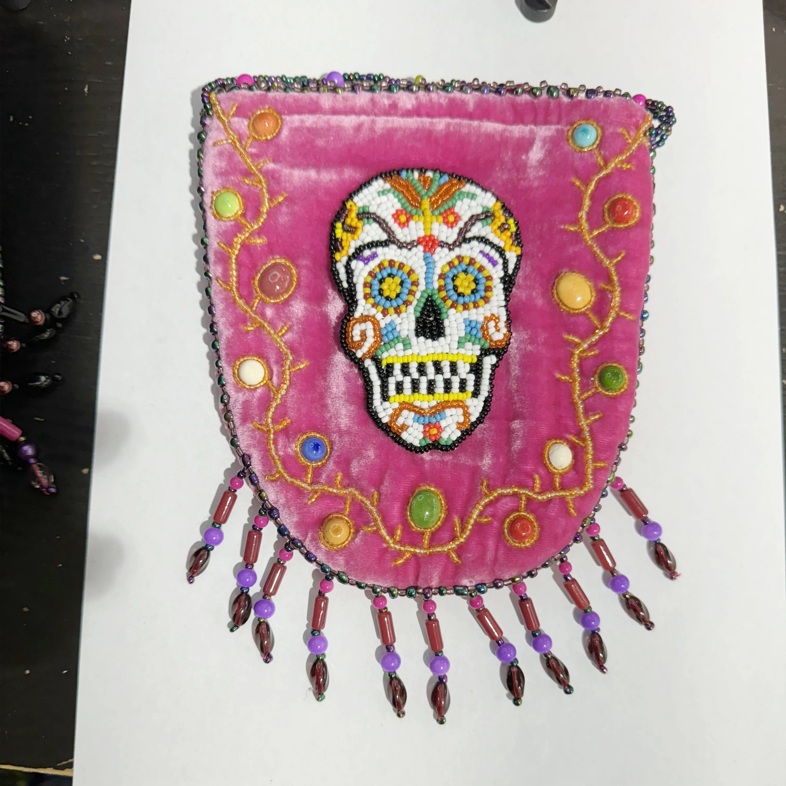 Skull Pattern Velvet Crossbody MUG-SKULL