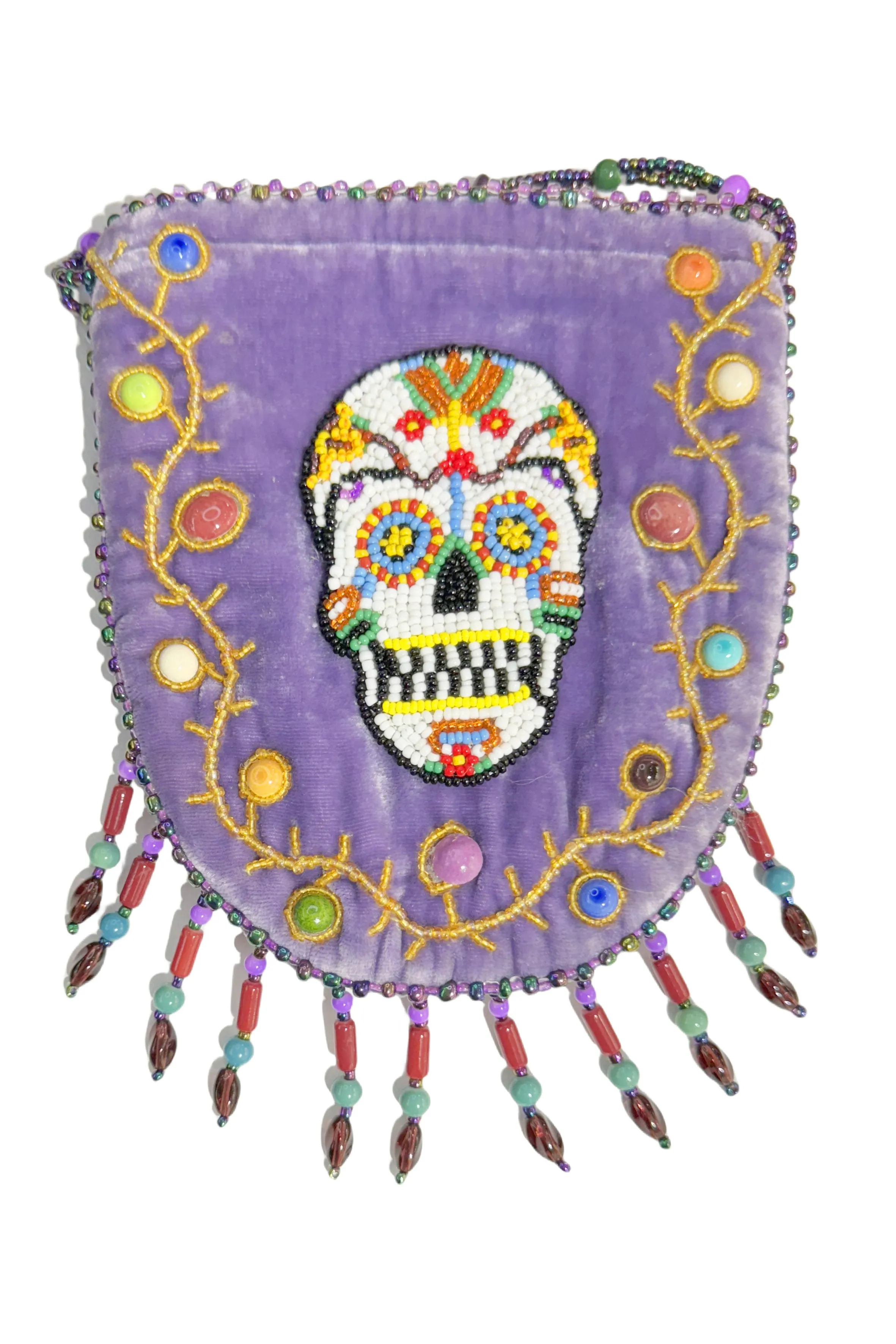 Skull Pattern Velvet Crossbody MUG-SKULL
