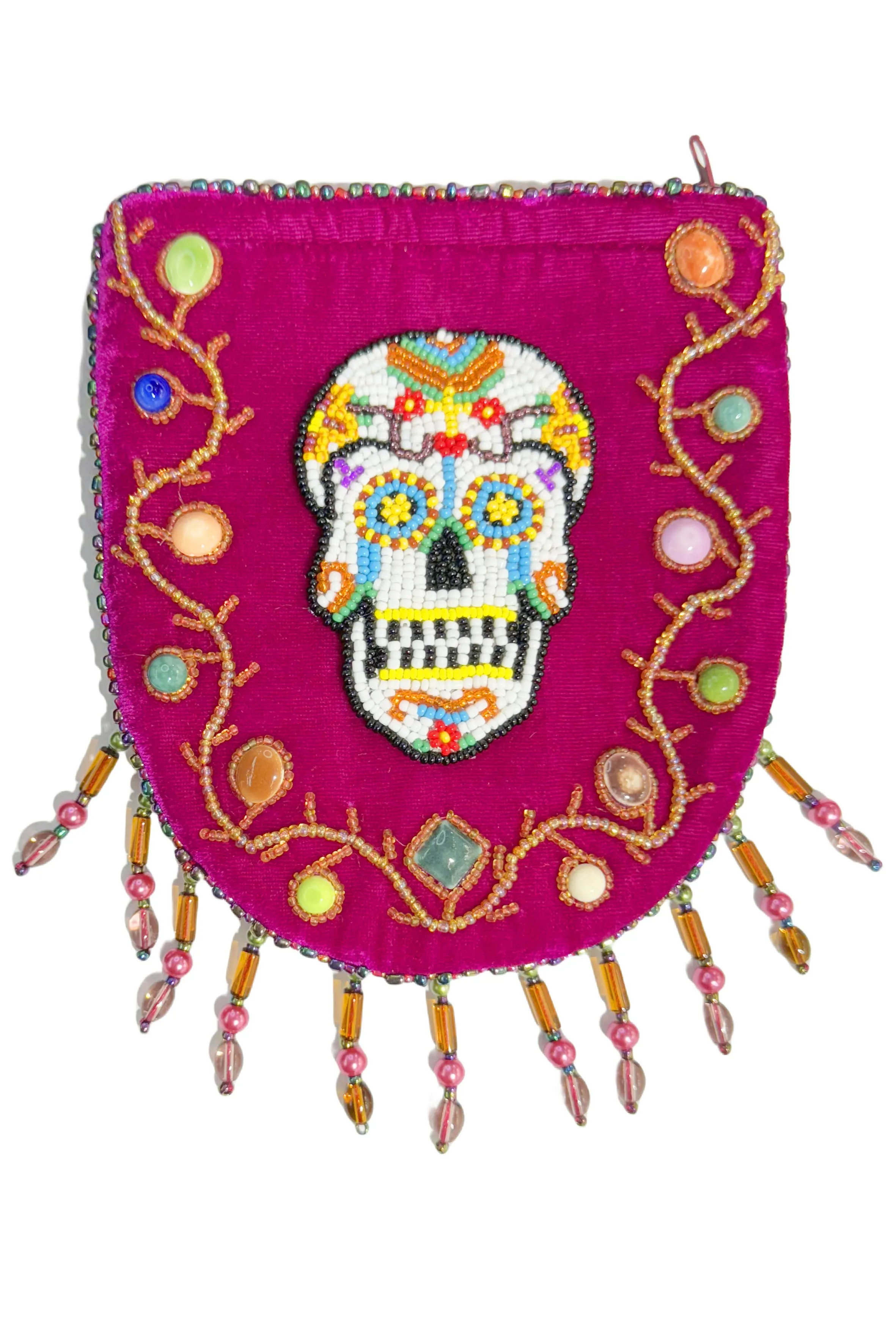 Skull Pattern Velvet Crossbody MUG-SKULL