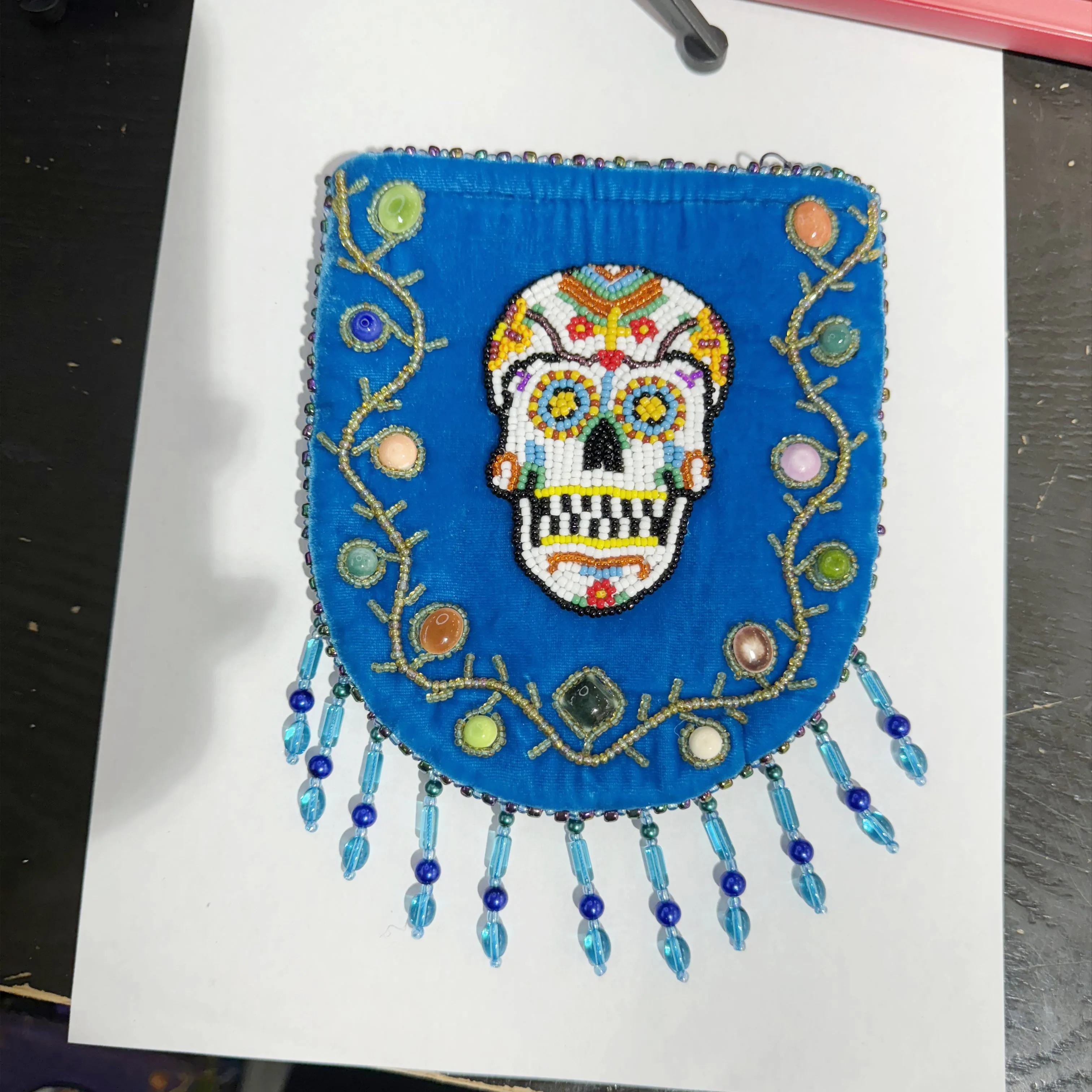 Skull Pattern Velvet Crossbody MUG-SKULL