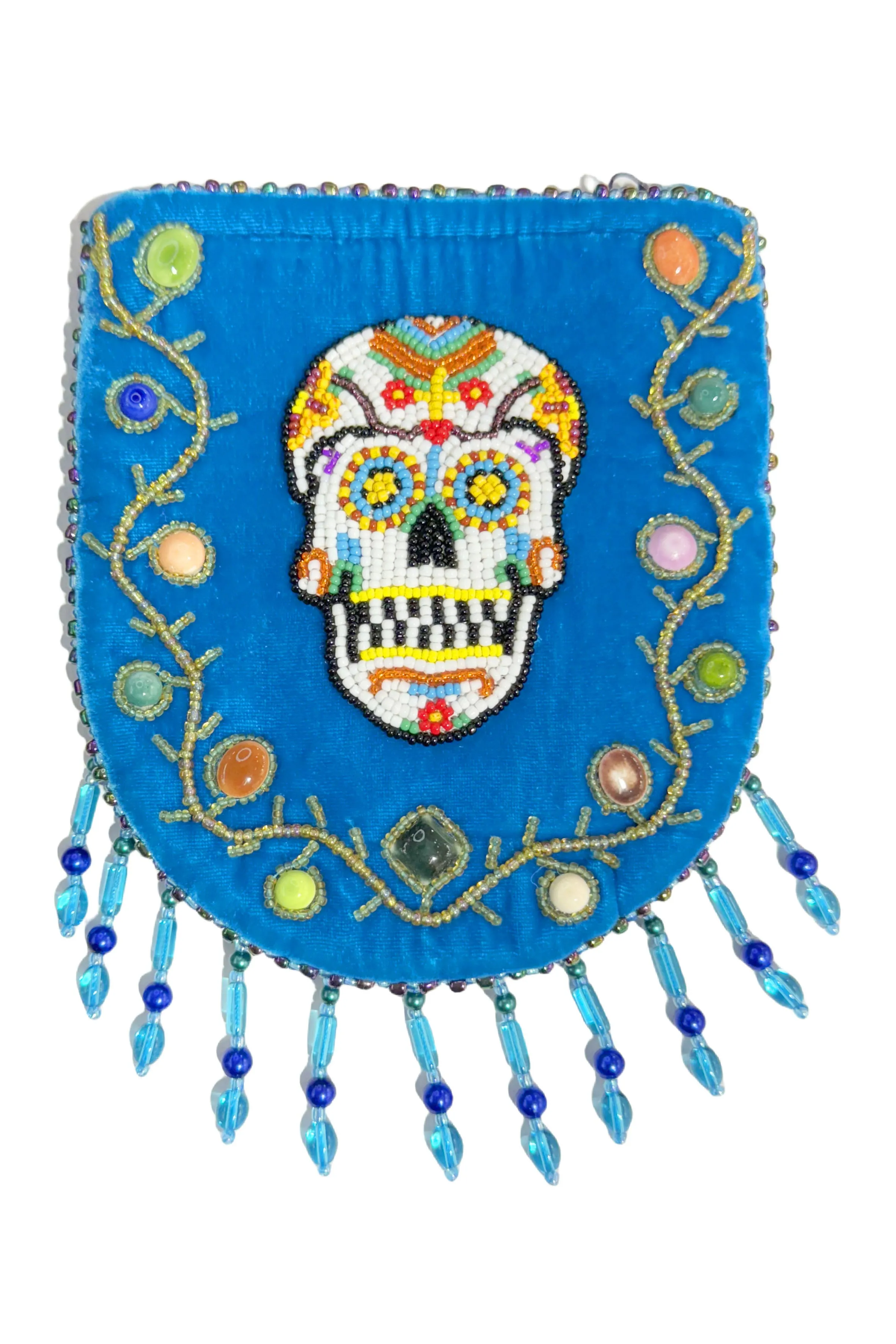 Skull Pattern Velvet Crossbody MUG-SKULL