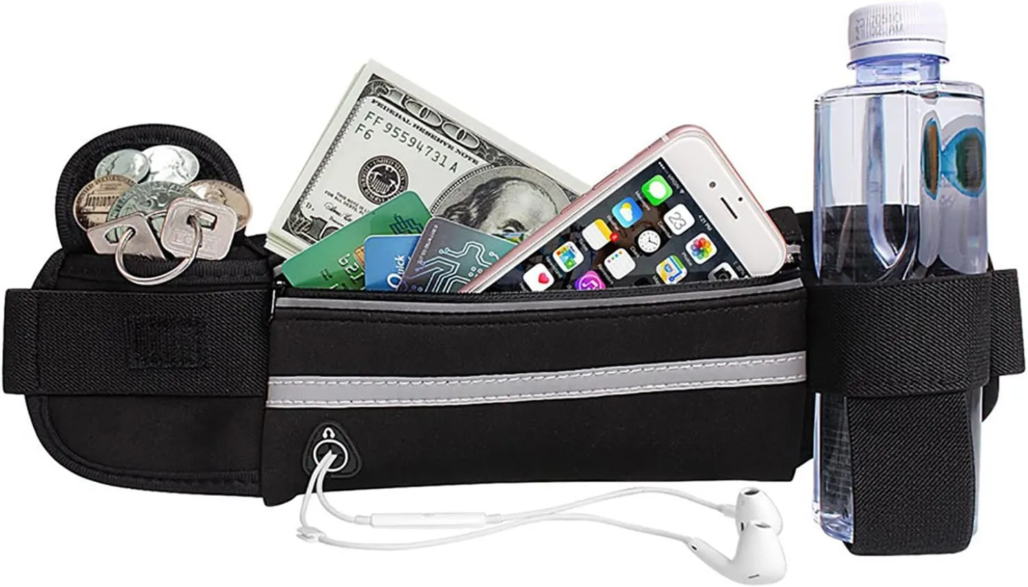 Slim Running Belt for Men, Waterproof Fanny Packs for Women,Phone Holder for Running,Reflective Waist Bag,Runners Belt Pouch,Money Belt,Waist Pack for Running Travel Workout Camping
