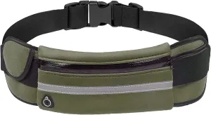 Slim Running Belt for Men, Waterproof Fanny Packs for Women,Phone Holder for Running,Reflective Waist Bag,Runners Belt Pouch,Money Belt,Waist Pack for Running Travel Workout Camping