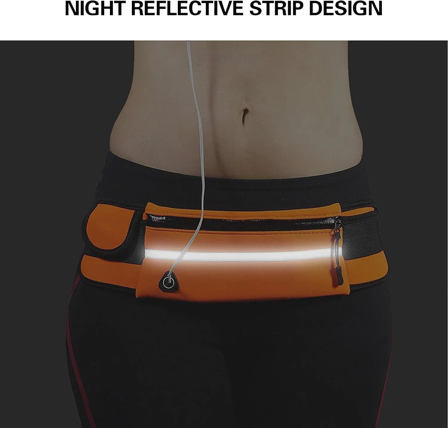 Slim Running Belt for Men, Waterproof Fanny Packs for Women,Phone Holder for Running,Reflective Waist Bag,Runners Belt Pouch,Money Belt,Waist Pack for Running Travel Workout Camping